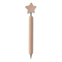 Holz-Kugelschreiber mit Stern als Werbeartikel