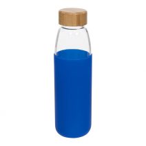 Glas-Sportflasche mit Holzdeckel als Werbeprodukt