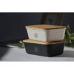 Lunch- oder Sandwichbox aus PP mit einem Deckel aus Bambus - bedruckbar