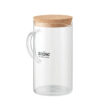 Wasser- oder Saft-Karaffe aus Borosilikatglas mit einem Verschluss aus Kork - bedruckbar