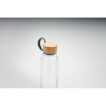 Glasflasche mit Verschluss aus Bambus und Schlaufe aus TPU - bedruckbar