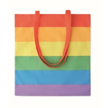 Regenbogenfarbige Einkaufstasche aus Baumwolle- bedruckbar