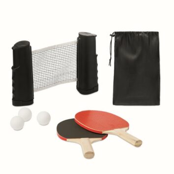 Tischtennis-Set mit Rollnetz als Werbegeschenk