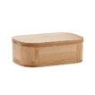 Lunchbox aus Bambus mit herausnehmbarer Trennwand und elastischem Verschluss-Band 650 ml - bedruckbar