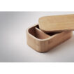 Lunchbox aus Bambus mit herausnehmbarer Trennwand und elastischem Verschluss-Band aus Nylon 1000 ml - bedruckbar