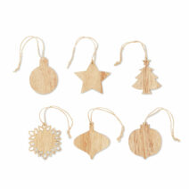 Weihnachtsbaumanhänger aus Buchenholz als Werbegeschenk