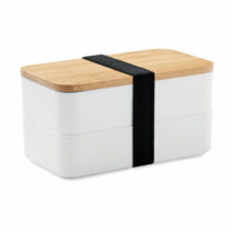 Lunchbox mit 2 Ebenen inkl. Besteck - bedruckbar