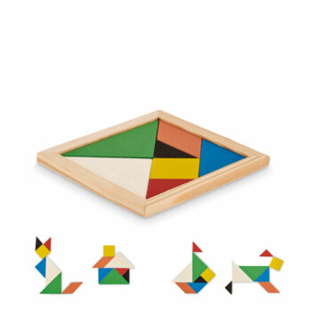 7 teiliges Tangram Puzzle aus Holz- bedruckbar
