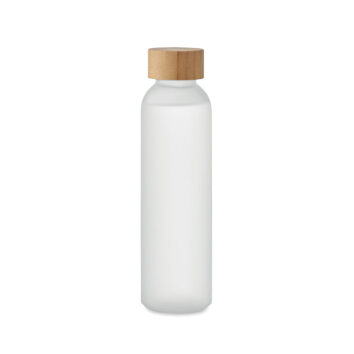 Glasflasche mit gefrosteter Oberfläche als Werbegeschenk