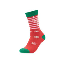 Socken mit weihnachtlichem Muster als Werbepräsent