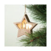 Weihnachtlich verzierter Stern mit Licht und Aufhänger aus Kordel - bedruckbar