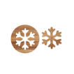 Set mit 2 Topfuntersetzern aus Akazienholz | Motiv: Schneeflocke - bedruckbar
