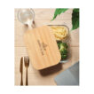 Lunchbox aus Borosilikatglas mit 3 Fächern | Deckel aus Bambus und Verschlussband aus Silikon - bedruckbar