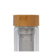Doppelwandige Glasflasche mit Teesieb aus Borosilikatglas | 450 ml - bedruckbar
