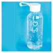 formschöne Trinkflasche | "i love H2O" | 650 ml - bedruckbar