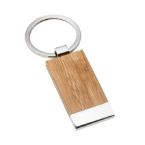 eleganter Schlüsselanhänger aus Bambus und Metall - bedruckbar
