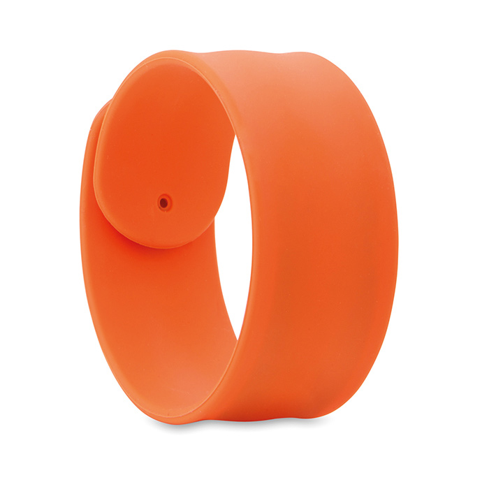 Snap-Reflektorband 32 x 3cm ENROLLO als Werbemittel mit Logo bedruckt -  Farbe: Orange
