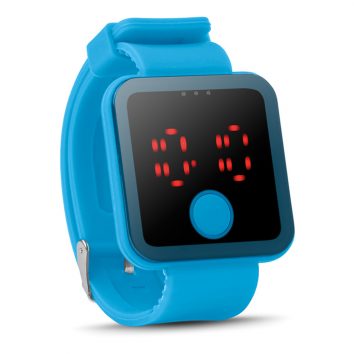 Hellblaue Bluetooth Smartwatch als Werbemittel
